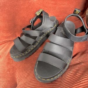 dr. martens blaire hydro leather strap sandals